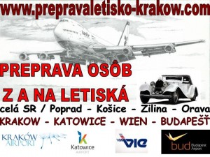 0902 754 367 Osobná doprava z letiska KRAKOW a KATOWICE